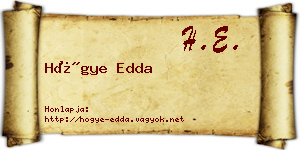 Hőgye Edda névjegykártya